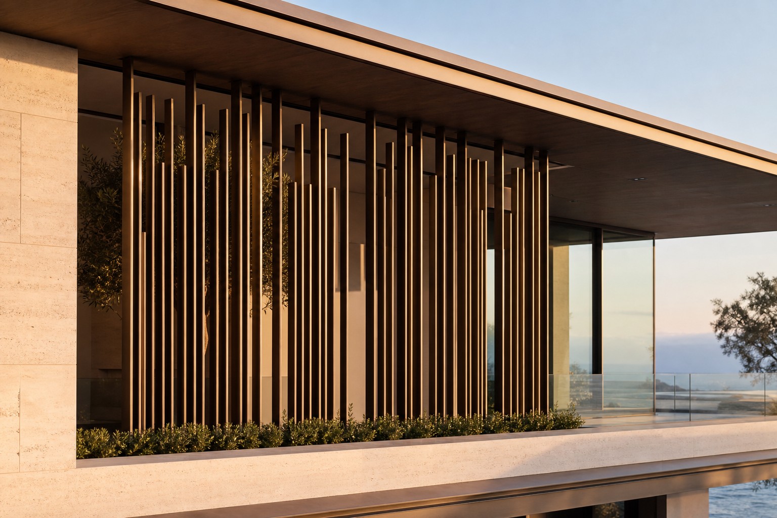 Bronze Fin Privacy Screen
