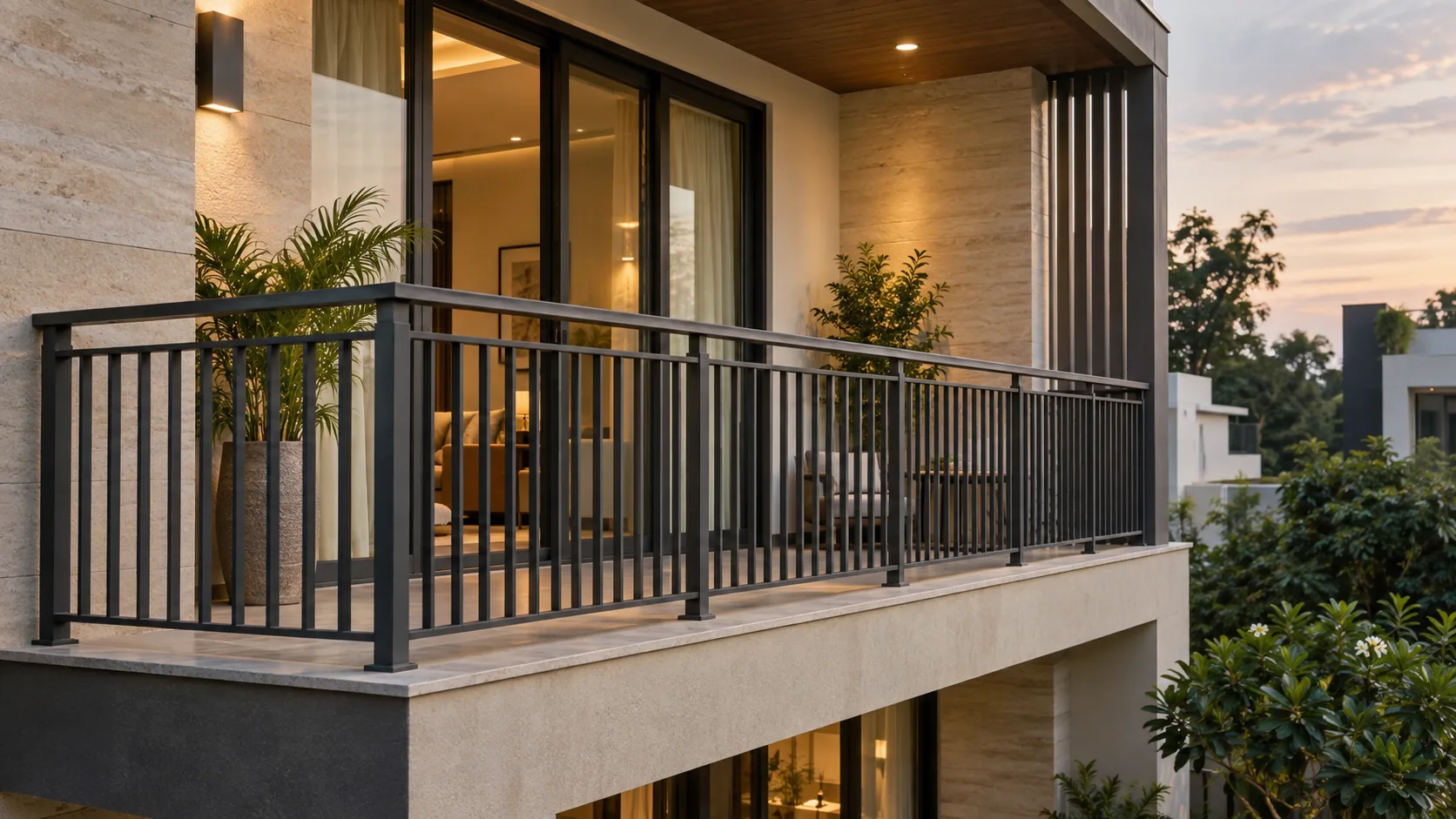 Modern balcony railing design ideas for Indian home exteriors