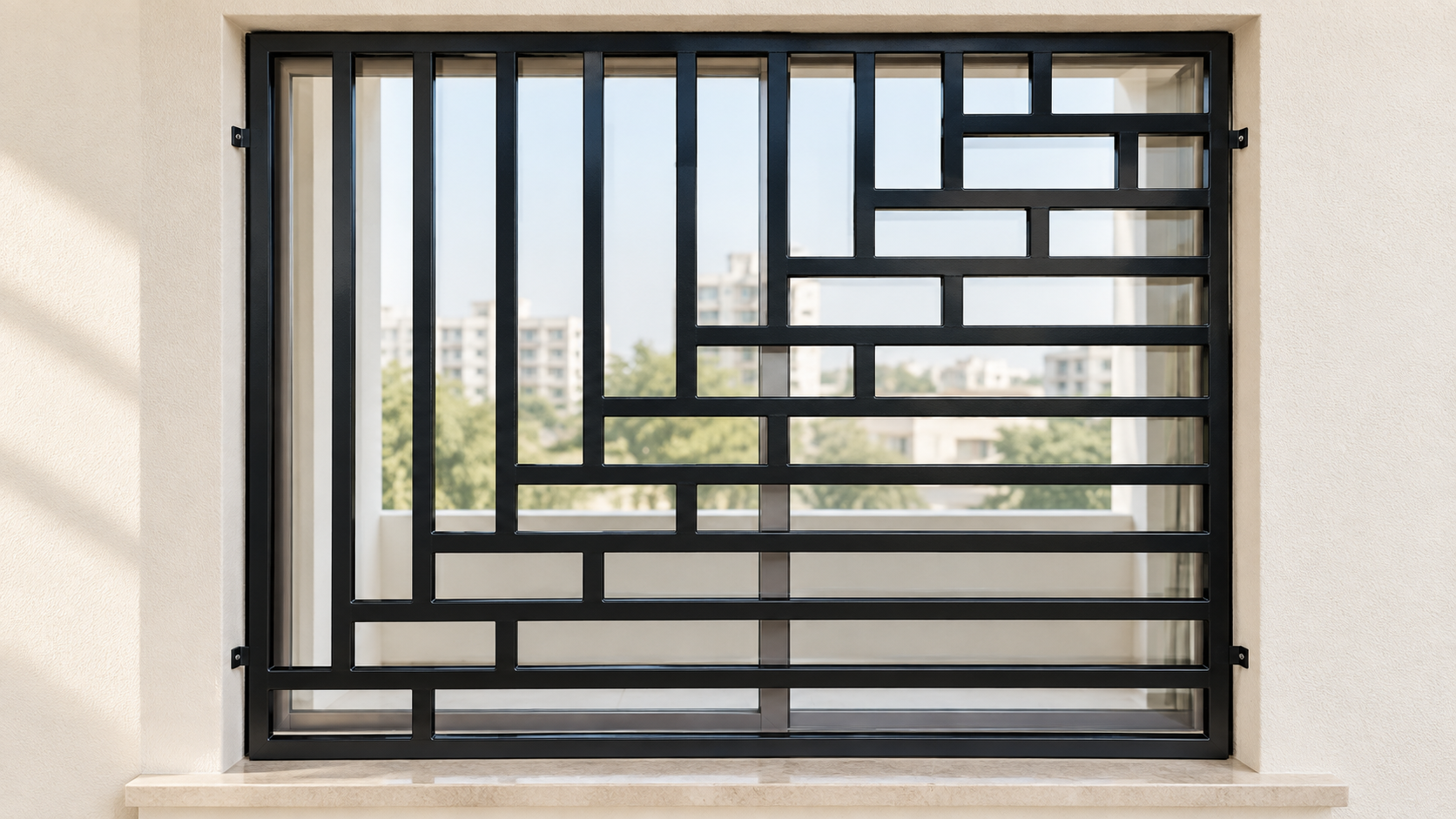 Modern window grill design ideas for Indian home exteriors