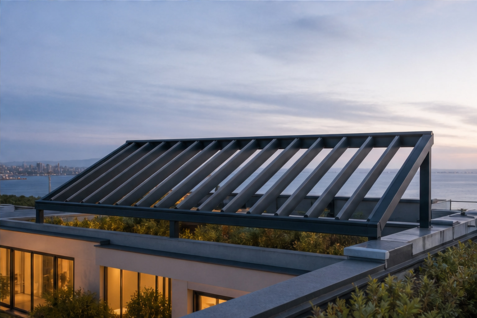 Rooftop Diagonal Sun louver