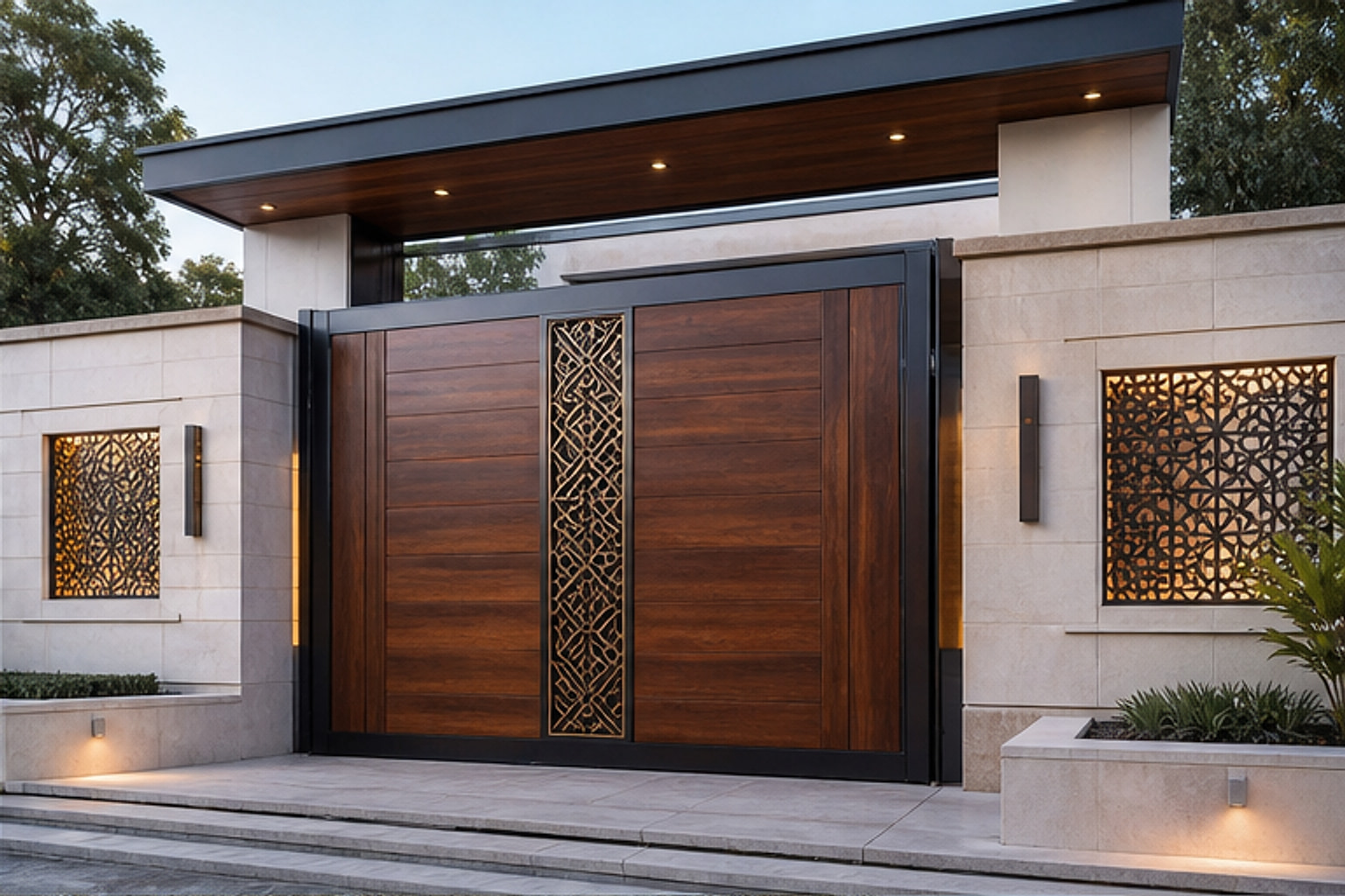 Luxury Wooden Fusion Gate