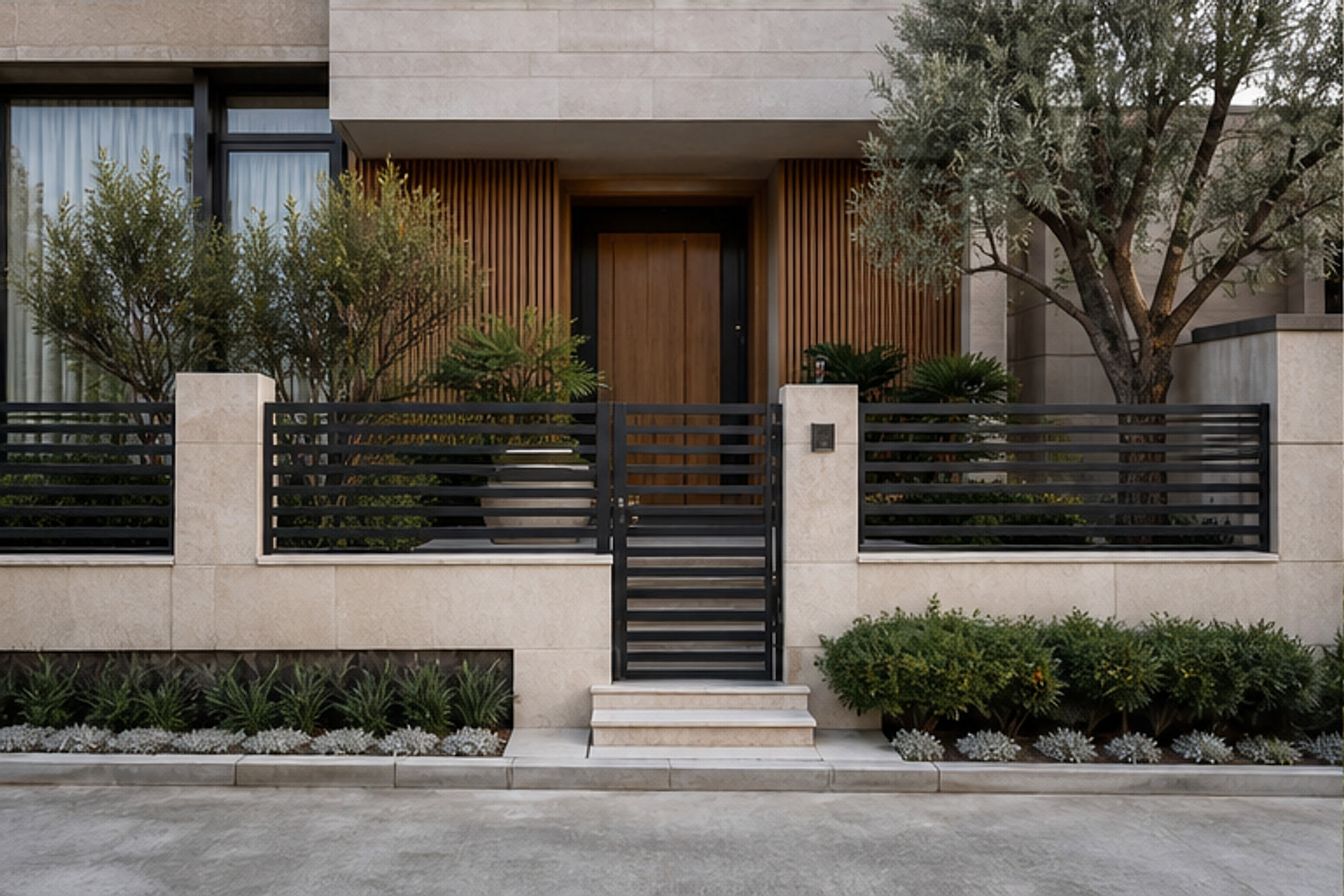 Villa Frontyard Slat fence