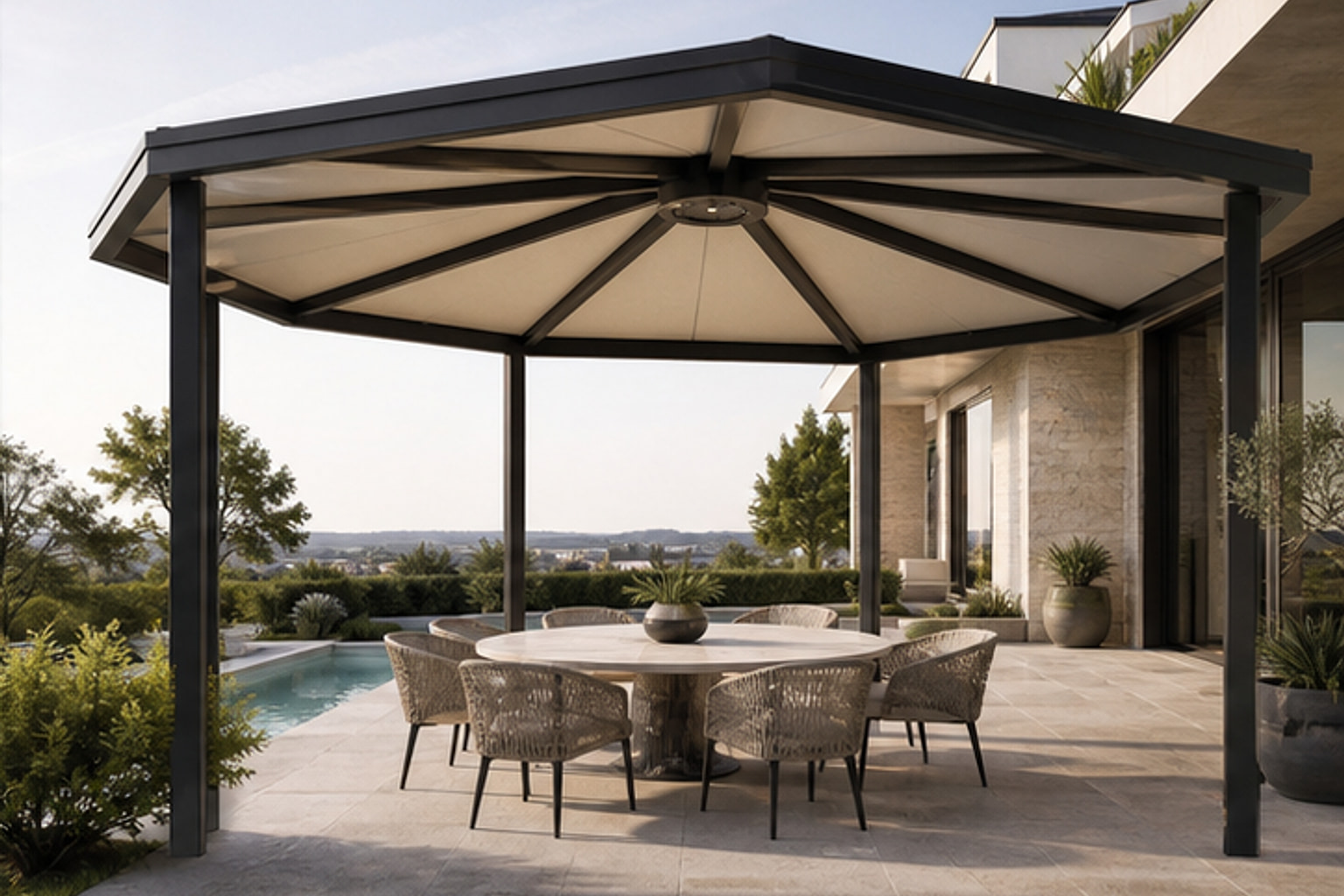 Hexagonal Patio Canopy