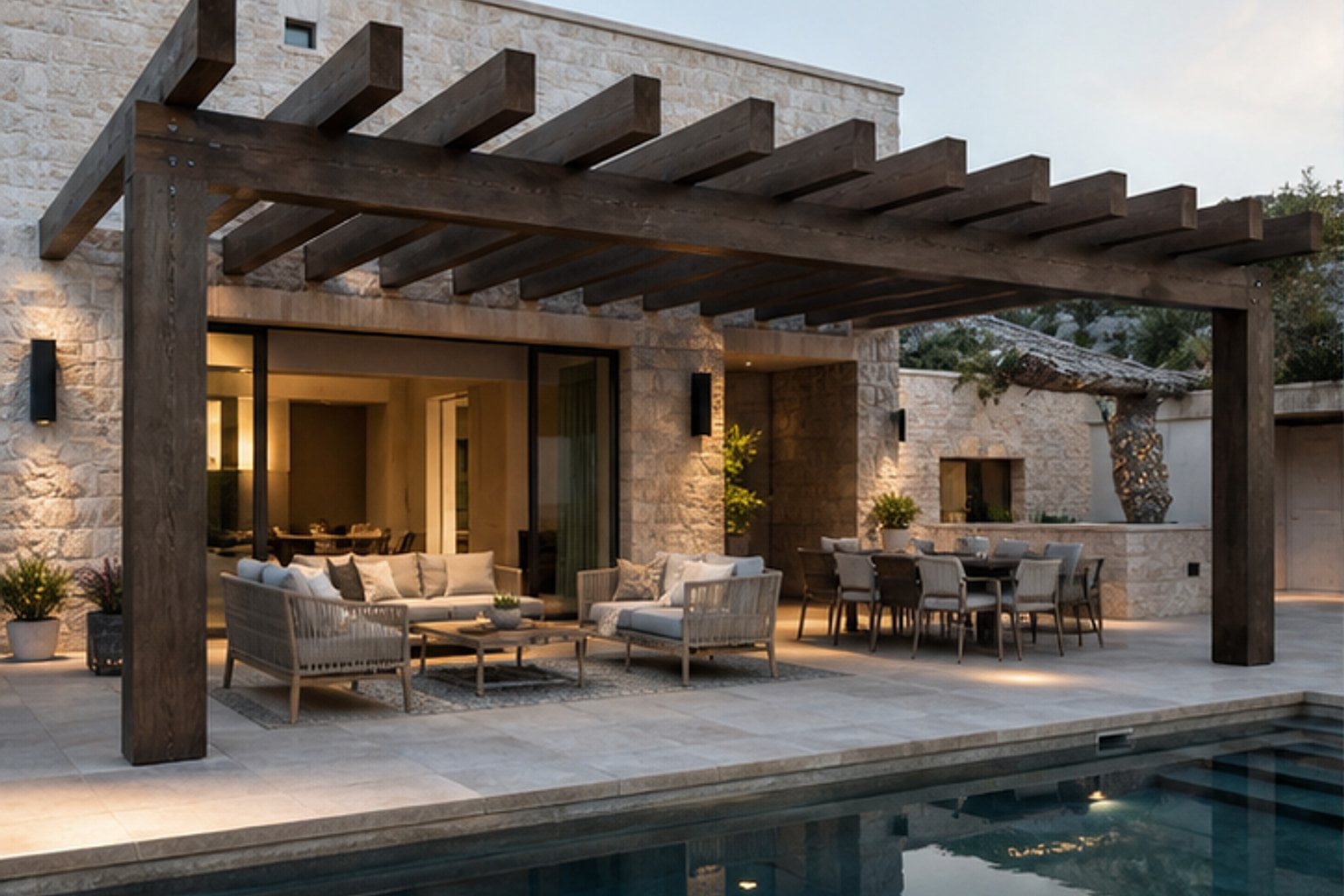 Heavy joist Open Pergola