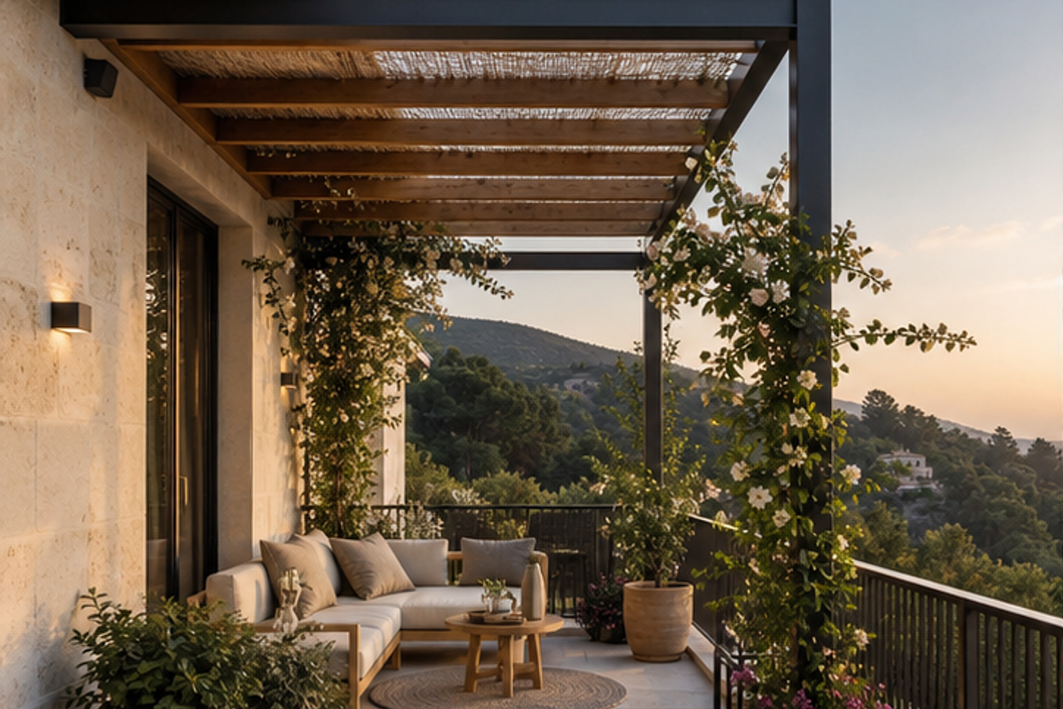 Villa Cozy Balcony Pergola