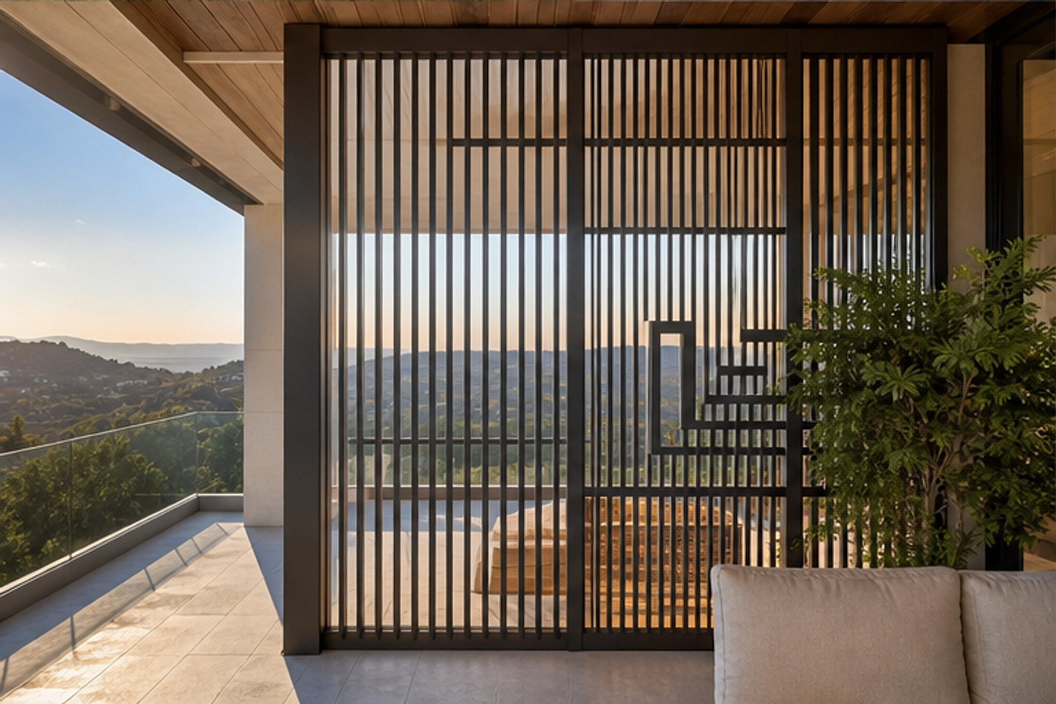 Geometric Terrace Slat Divider