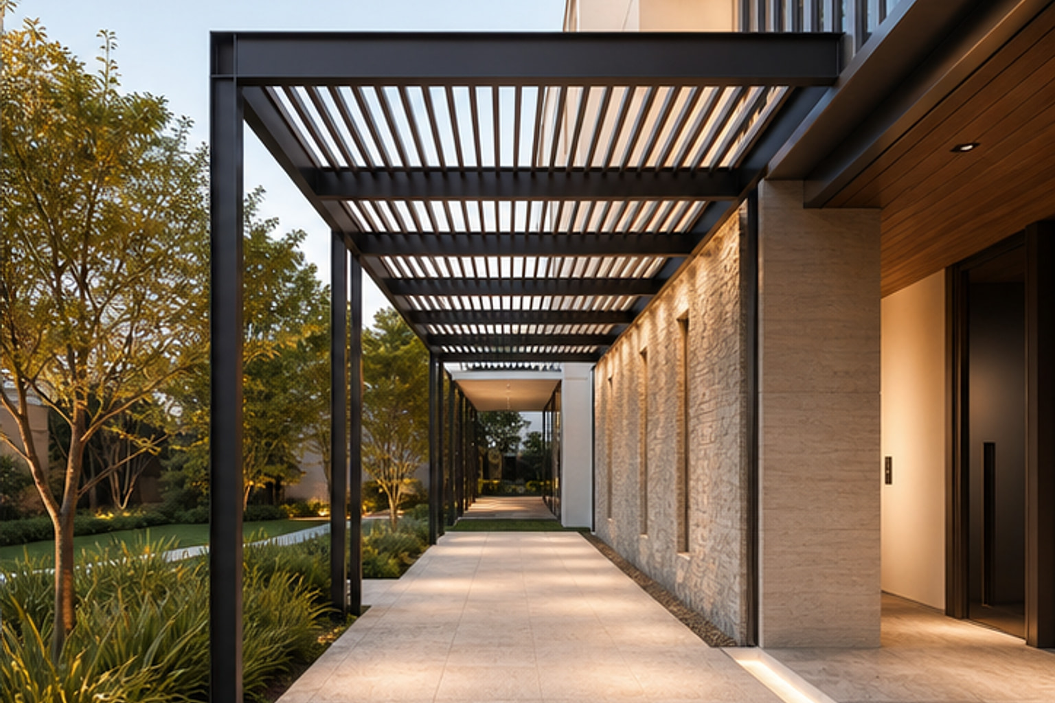Louvered Entrance Walk Cover