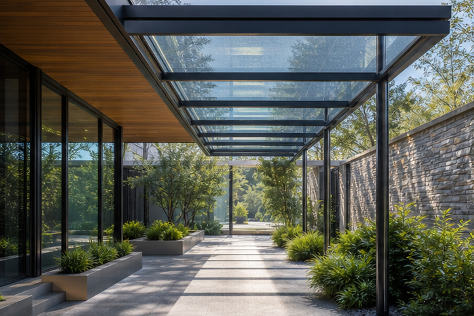 Modern Glazed Promenade Canopy