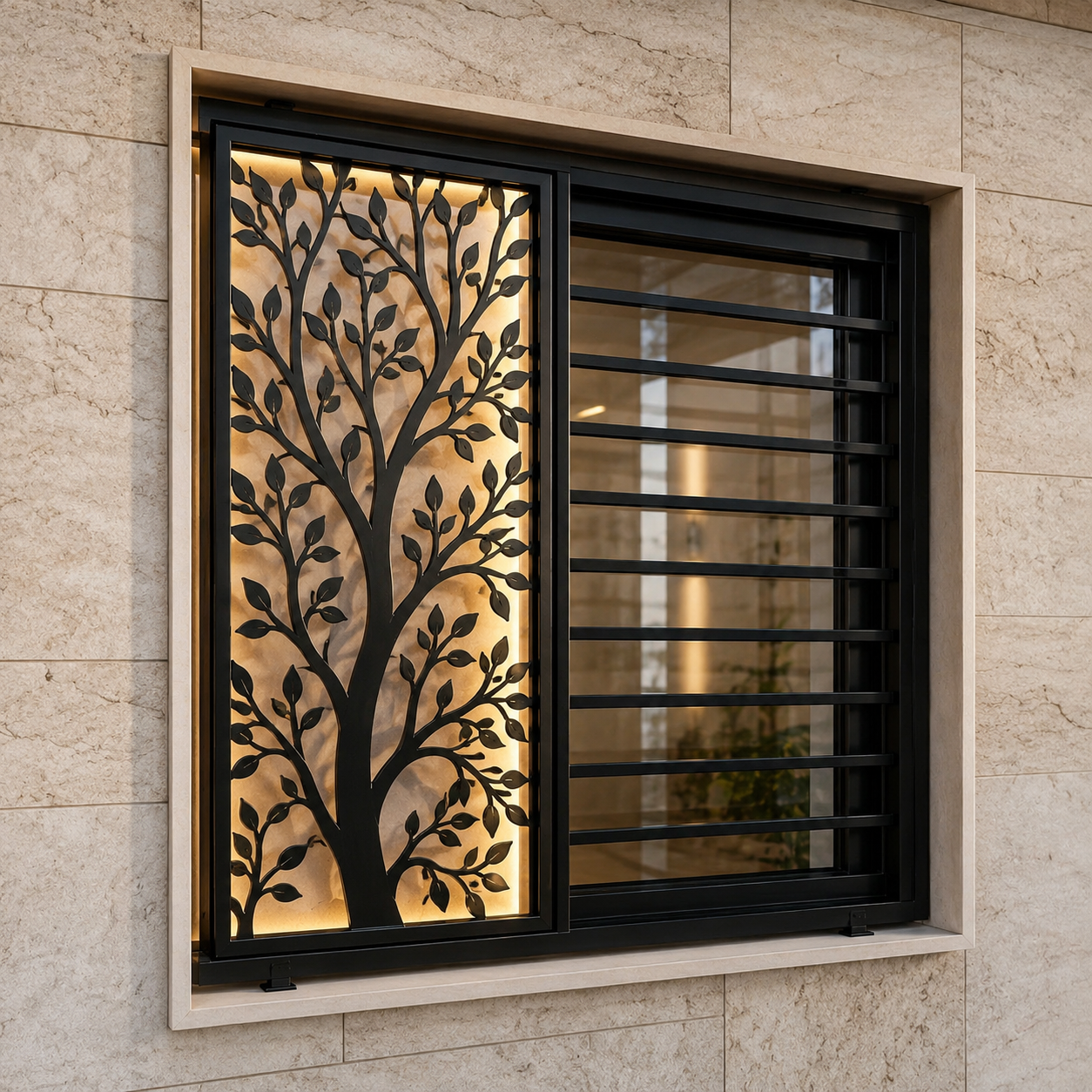 Modern Tree Pattern Decorative Window Grill