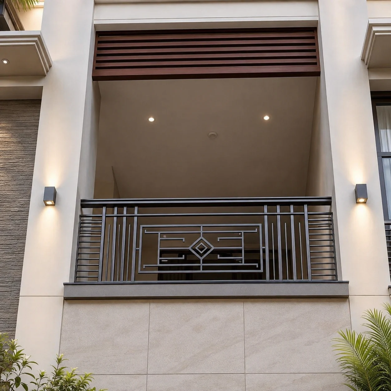 Premium Modern Balcony Railing Design for an Indian home exterior