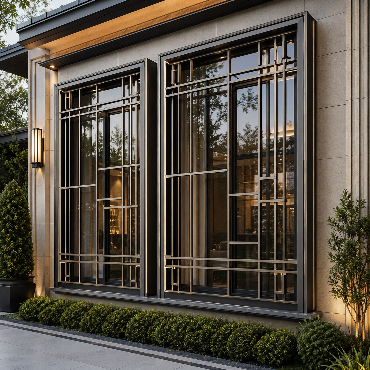 Luxury Modern Steel Window Grill Design