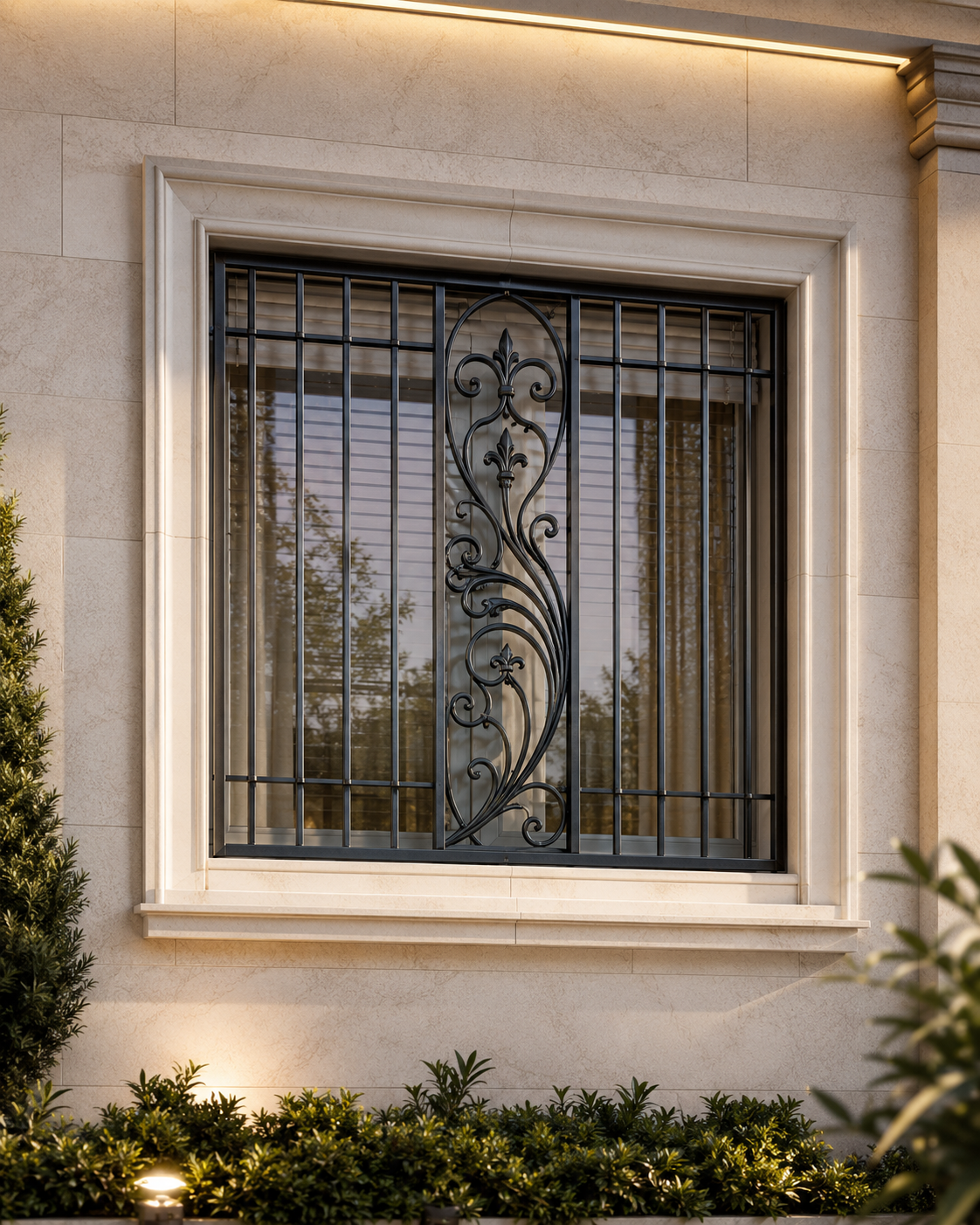 Luxury Ornamental Steel Window Grill Design