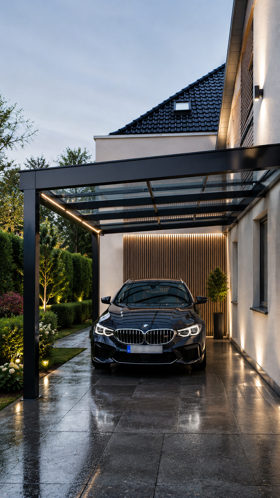 Luxury Modern Steel & Glass Carport Design