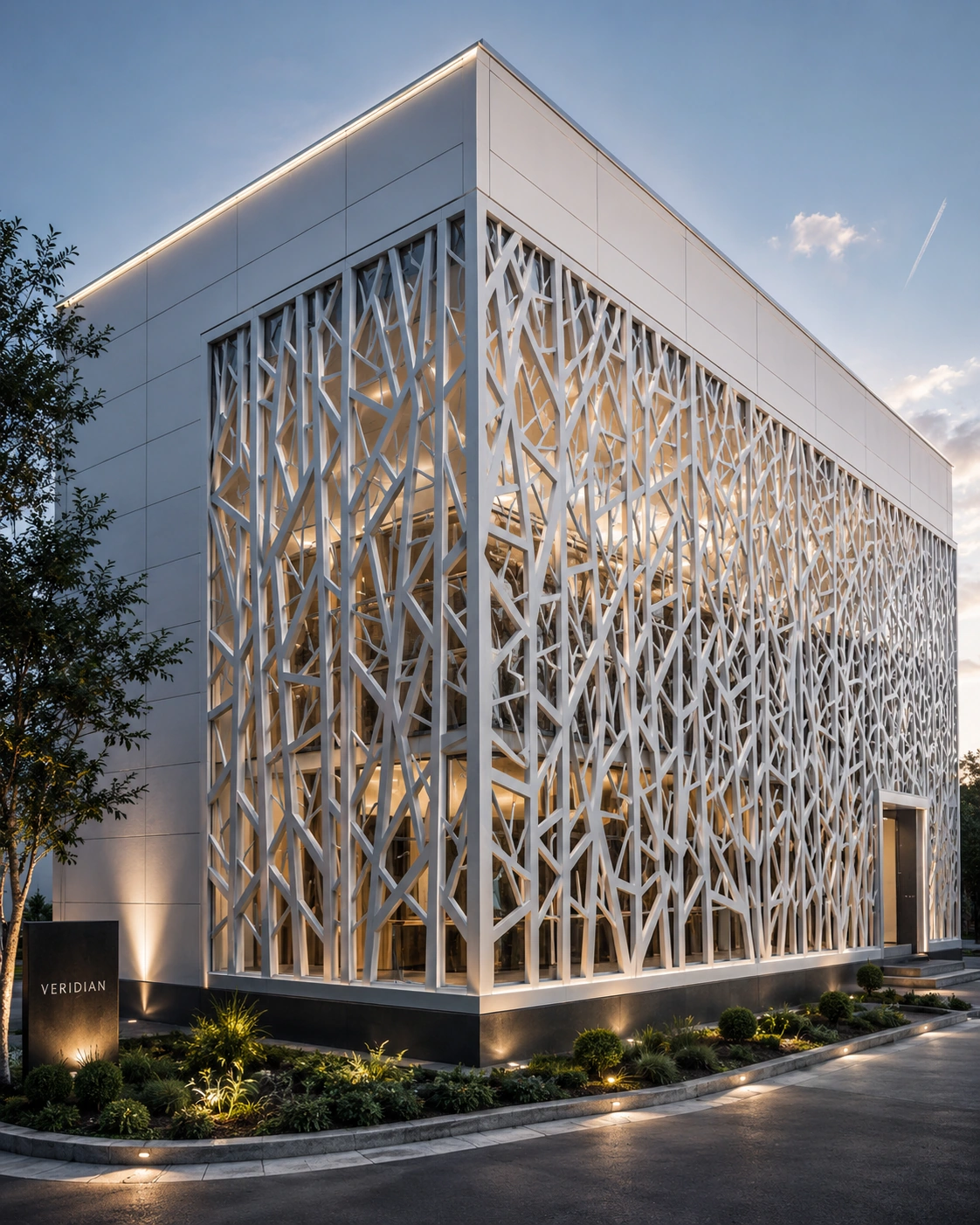 Luxury Asymmetric Architectural Facade Screen Design