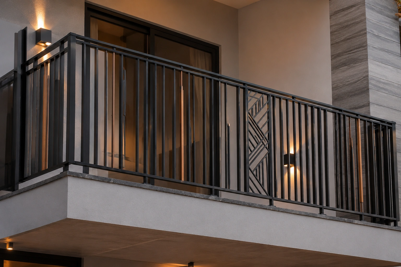 Premium Asymmetrical Balcony Railing Design
