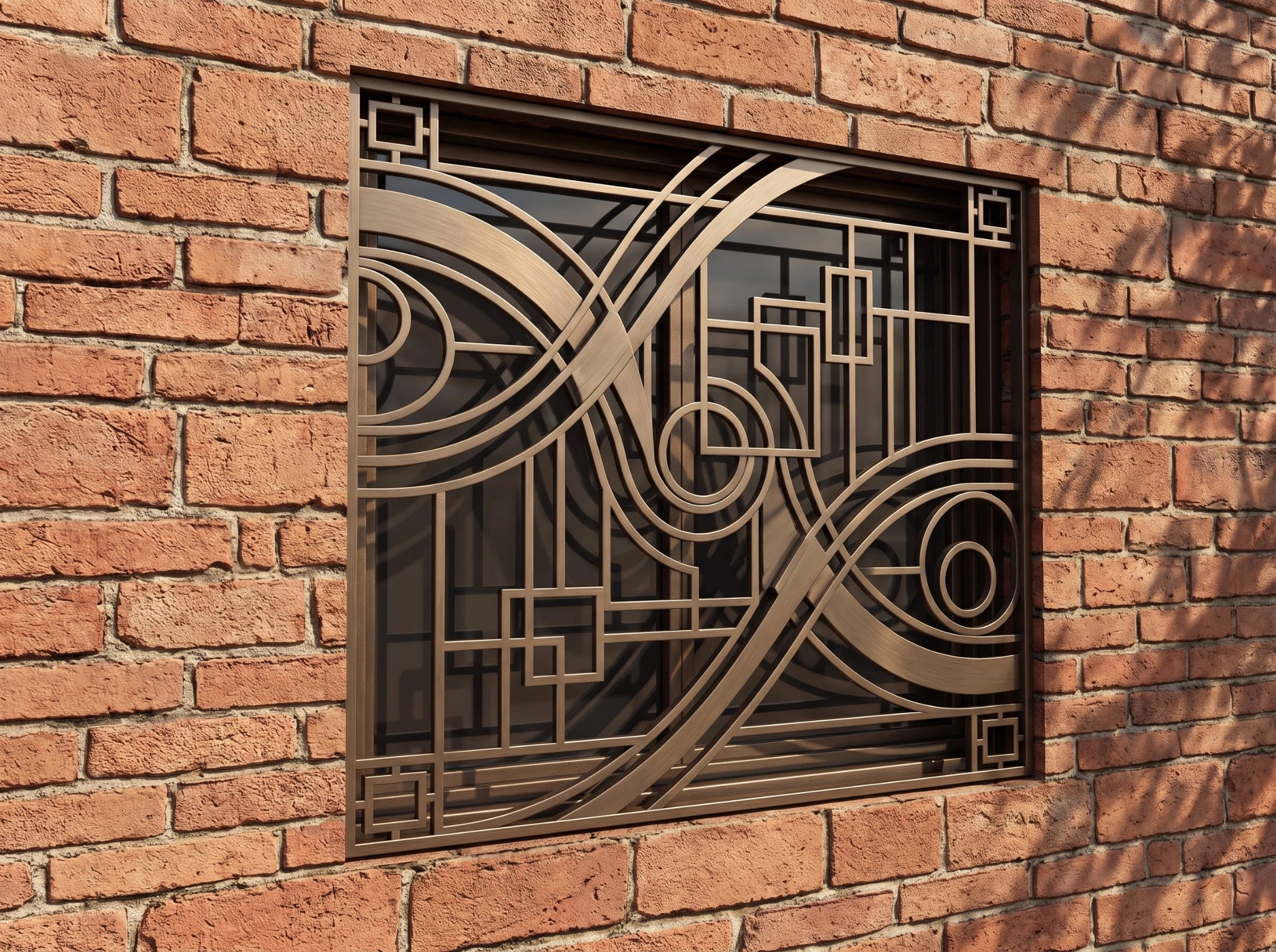 Modern Artistic  Metal Window Grill Design